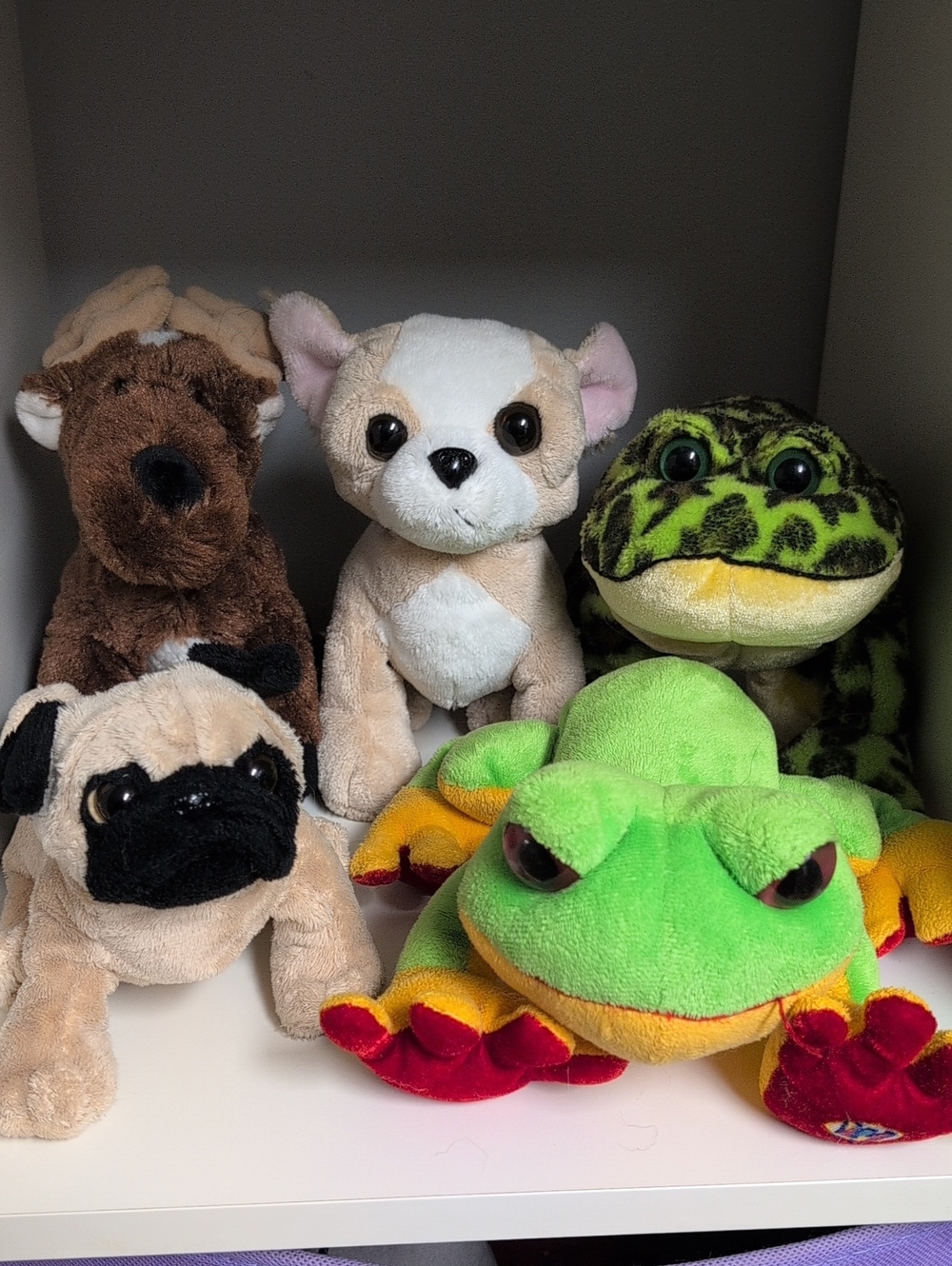 Webkinz Plush Lot Frogs Dogs Reindeer Ganz Y2K Collectible Plush Bundle 5pcs